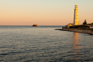 Lighthouse and the wreck