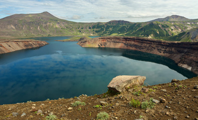 Lake in Caldera volcano Ksudach. South Kamchatka Nature Park.