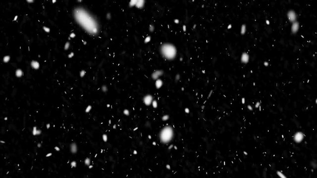 Massive Snow Storm Effect on a Black Background