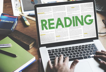 Fototapeta premium REading Newspaper Book Education Media Concept