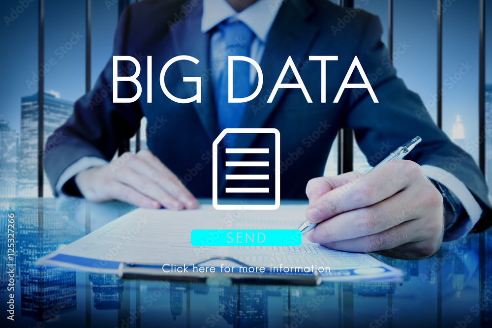 Poster big data information technology networking concept