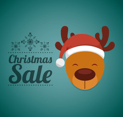 merry christmas sale happy holiday vector illustration design