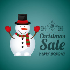 merry christmas sale happy holiday vector illustration design