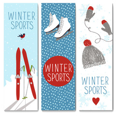 Set of 3 lovely winter cards templates.