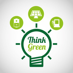 think green ecology icons vector illustration design