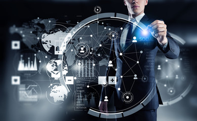 Social connection concept . Mixed media