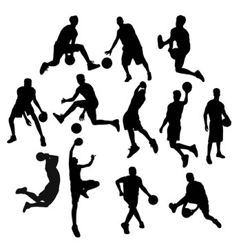 Basketball Sport Activity Silhouettes, illustration art vector design