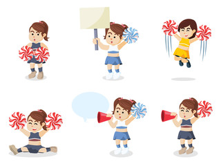 cheerleader set illustration design