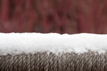 Snow covered rope