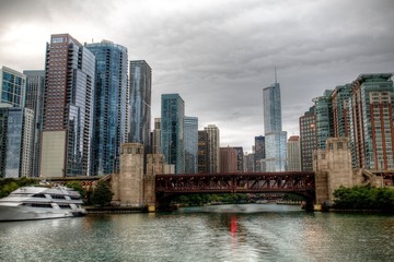 Fototapeta na wymiar Chicago Skyline Cityscape Architecture Tour