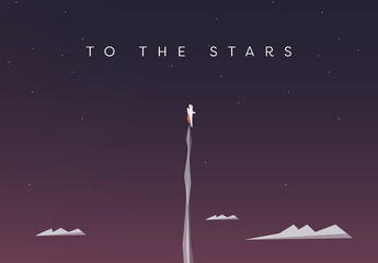 "To the Stars" Flying Illustration