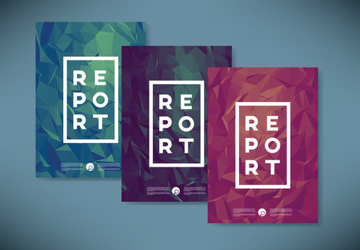 Report Covers with Polygonal Design Element Layout
