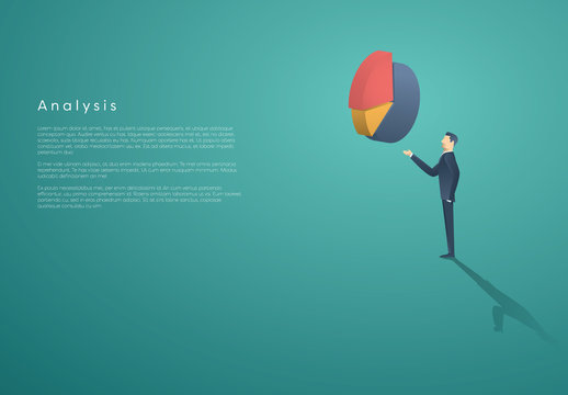 Businessperson and 3D Chart Infographic