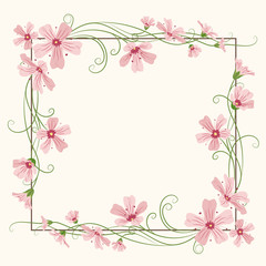 Obraz na płótnie Canvas Gypsophila flowers rectangle border frame template