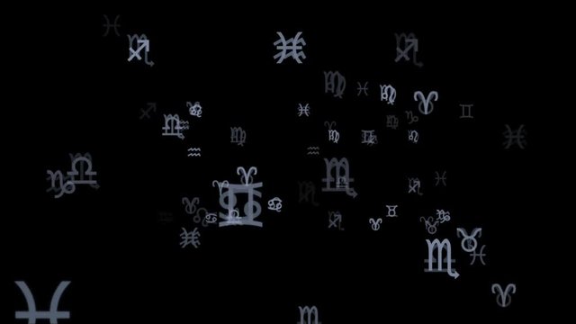 All the Zodiac Symbols Running on a Black Background