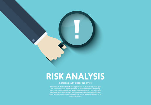 Magnifying Glass and Exclamation Point "Risk Analysis" Illustration
