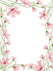 Obraz na płótnie Canvas Rectanguar border frame element gypsophila flowers