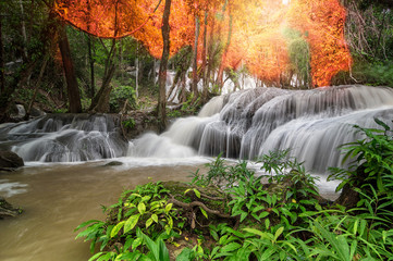 Beautiful waterfall in the deep forest,Pha Tat Waterfall, Kancha