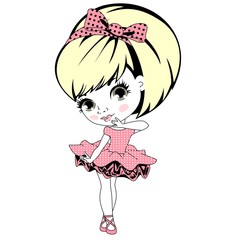 Девочка в стиле ретро