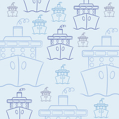 Hand drawn cruise ship in vector format. © lifeofriley