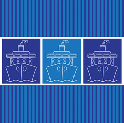 Hand drawn cruise ship in vector format.