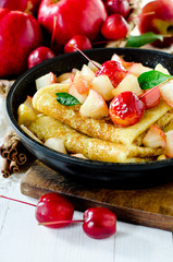 Thin Crepes with caramelized apples
