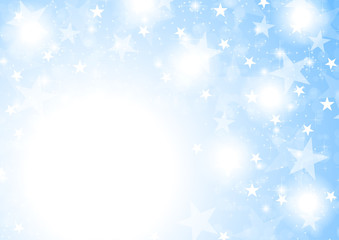 Blue shiny sparkling stars abstract background