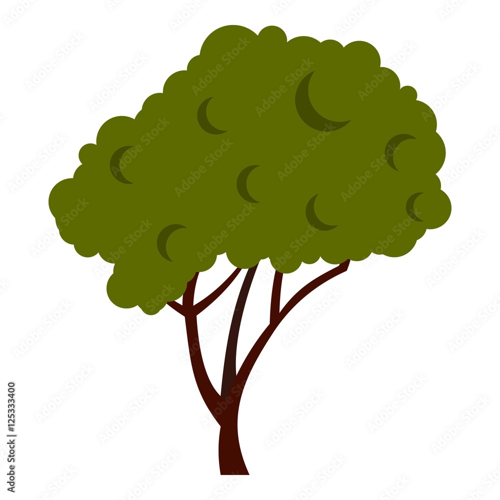 Aufkleber tree with fluffy crown icon. flat illustration of tree with fluffy crown vector icon for web
