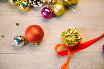 studio shot of christmas decorations.