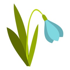Snowdrop icon. Flat illustration of snowdrop vector icon for web