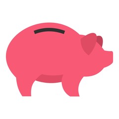 Piggy icon. Flat illustration of piggy vector icon for web