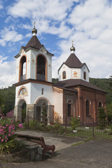 Fototapeta na wymiar Temple of Saint George in village Lesnoye, Adler district Krasnodar region, Russia