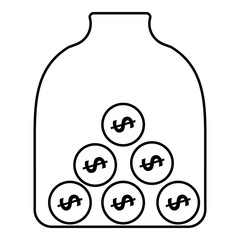 Money piggy bank icon. Outline illustration of money piggy bank vector icon for web