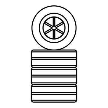 recommend clip art: Racing wheel icon. Outline illustration of racing wheel vector icon for web
