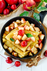 Thin Crepes with caramelized apples