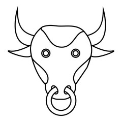 Bull icon. Outline illustration of bull vector icon for web