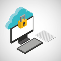 cloud computing data storage vector illustration design