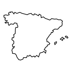 Map of Spain icon. Outline illustration of map of Spain vector icon for web