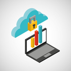 cloud computing data storage vector illustration design