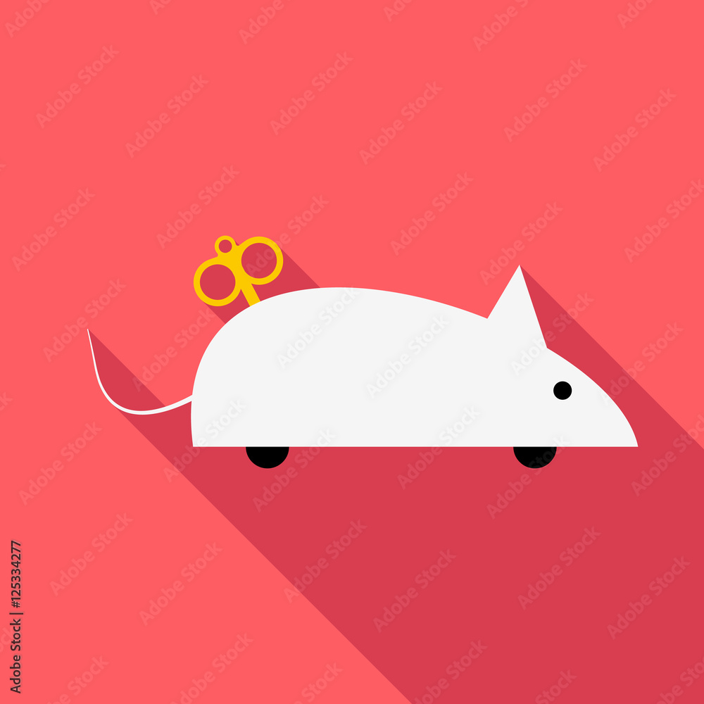 Poster clockwork mouse icon. flat illustration of clockwork mouse vector icon for web