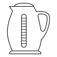 Plastic electric kettle icon. Outline illustration of plastic electric kettle vector icon for web