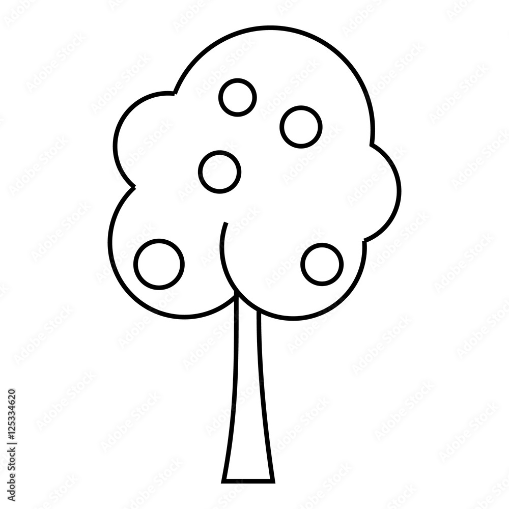 Aufkleber tree with fruit icon. outline illustration of tree with fruit vector icon for web