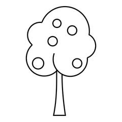 Tree with fruit icon. Outline illustration of tree with fruit vector icon for web