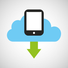 cloud computing data storage vector illustration design