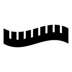 Measuring striped tape icon. Simple illustration of measuring striped tape vector icon for web