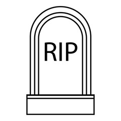 Grave RIP icon. Outline illustration of grave RIP vector icon for web