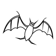 Bat icon. Outline illustration of bat vector icon for web