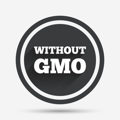 No GMO sign. Without Genetically modified food.