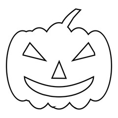 Pumpkin on halloween icon. Outline illustration of pumpkin on halloween vector icon for web