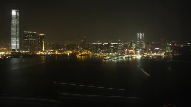 4k of victoria harbor timelapse from day to night in Hong Kong